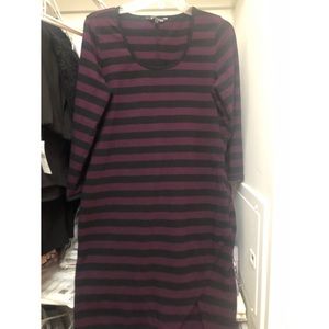 Express Purple & Black Striped Dress